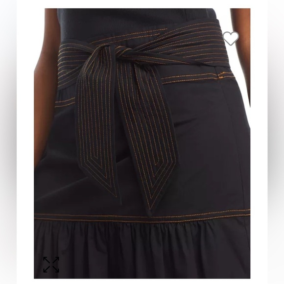 Women’s Black Veronica Beard Austyn Belted Midi Dress Size Medium - Picture 4 of 16